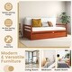 preview thumbnail 21 of 40, Costway Twin Size Trundle Daybed Wooden Slat Support Mattress Platform