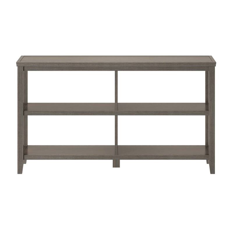 54" Washed Gray Solid 2-Tier Low Horizontal Bookcase