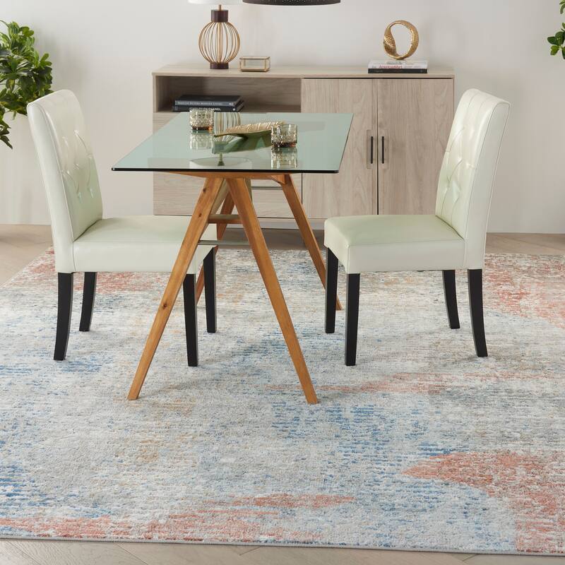 Nourison Concerto Abstract Distressed Ivory Multicolor Area Rug - 6'7" x 9'6" - Ivory/Multi - Rectangle