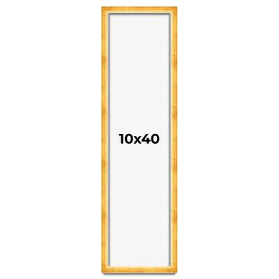 10x40 Shadow Box Frame Gold | 1.625 Inches Deep Real Wood Traditional