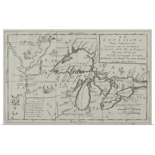 "Map of the Great Lakes, North America" Poster Print