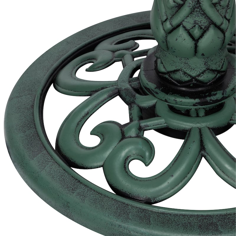 Alpine Corporation - 33" Tall Outdoor Lotus Birdbath Yard Statue, Green – Stunning Garden Accent to Attract Birds