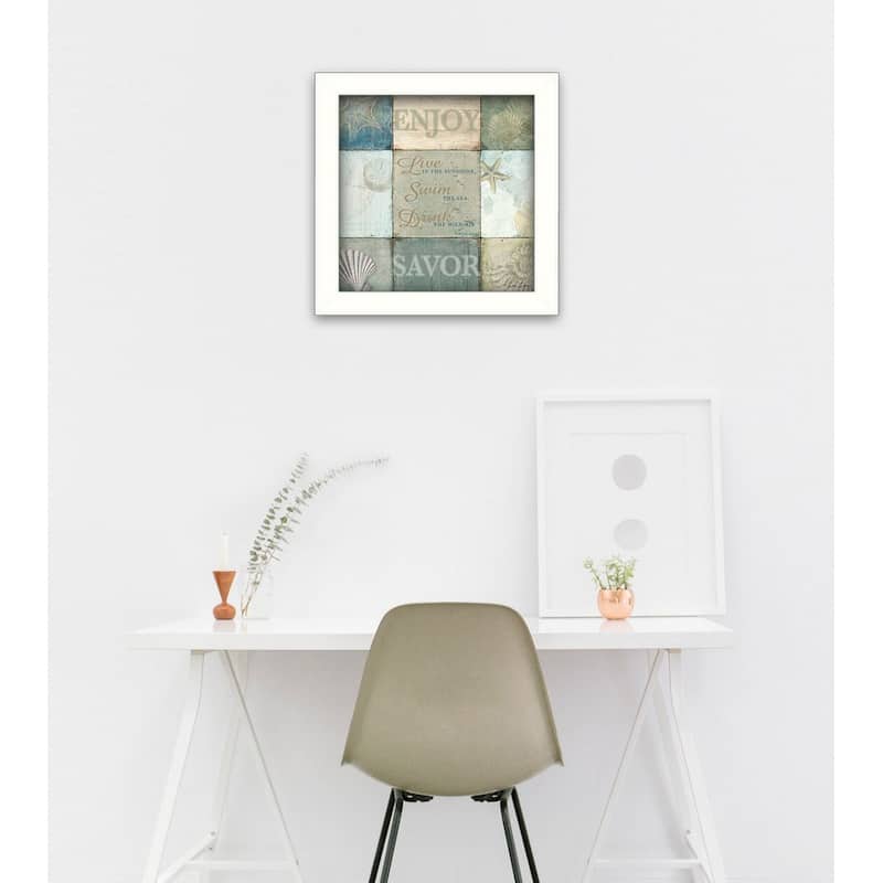 TrendyDecor4U Contemporary "Live in the Sunshine" Framed Print Wall Art by Dee Dee