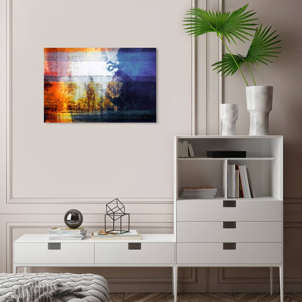 Wynwood Studio Canvas Abstract Modern Countryside Orange and Rustic Wall Art Canvas Print