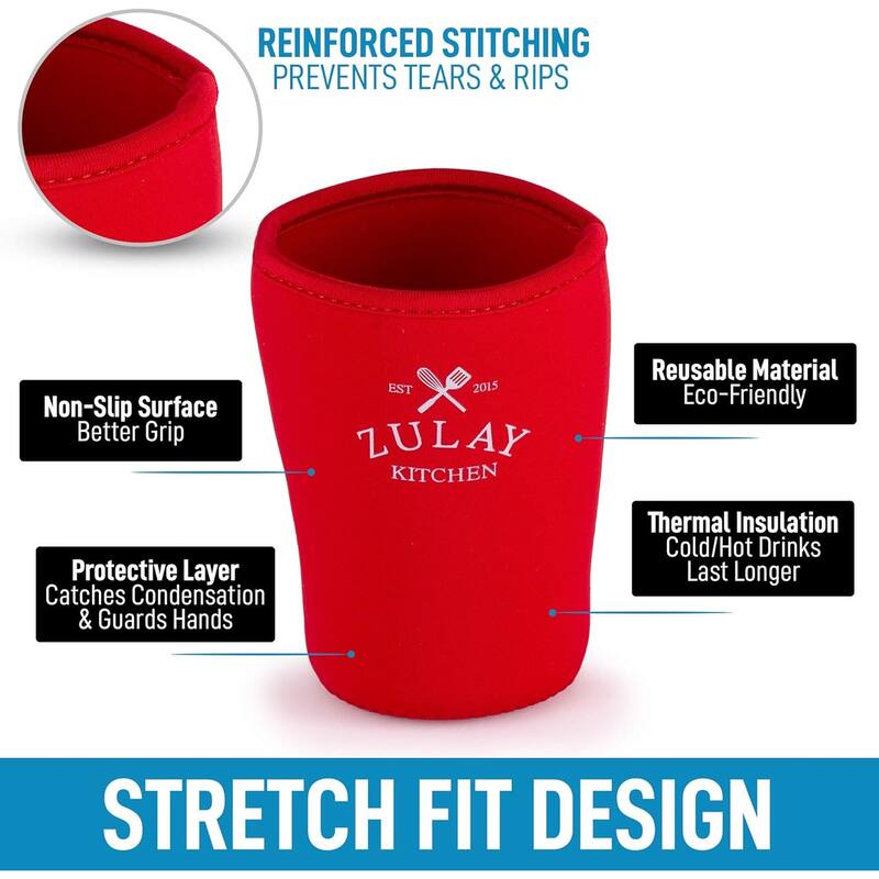 Zulay Kitchen Reusable Iced Coffee Sleeve (22oz to 24oz)