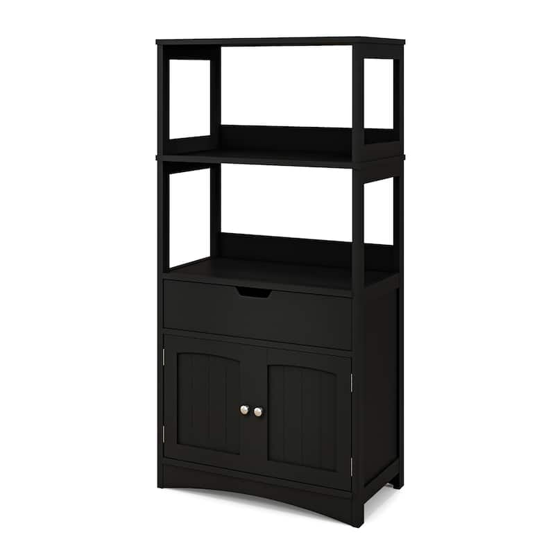 Gymax Bathroom Storage Cabinet w/Drawer Shelf Cupboard Floor Cabinet - See Details