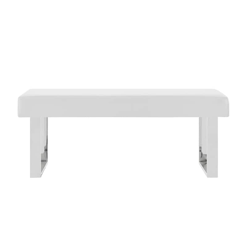 Strick & Bolton Natalia Faux Leather 48" Entryway Dining Bench