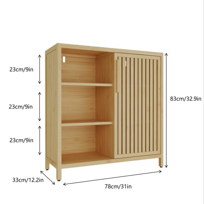 31" Large-Capacity Bamboo Single-Door Storage Shelves