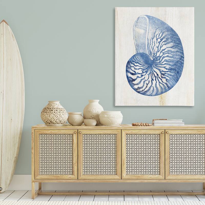 Stupell Blue Nautilus Shell Canvas Wall Art Design By Susan Arnot