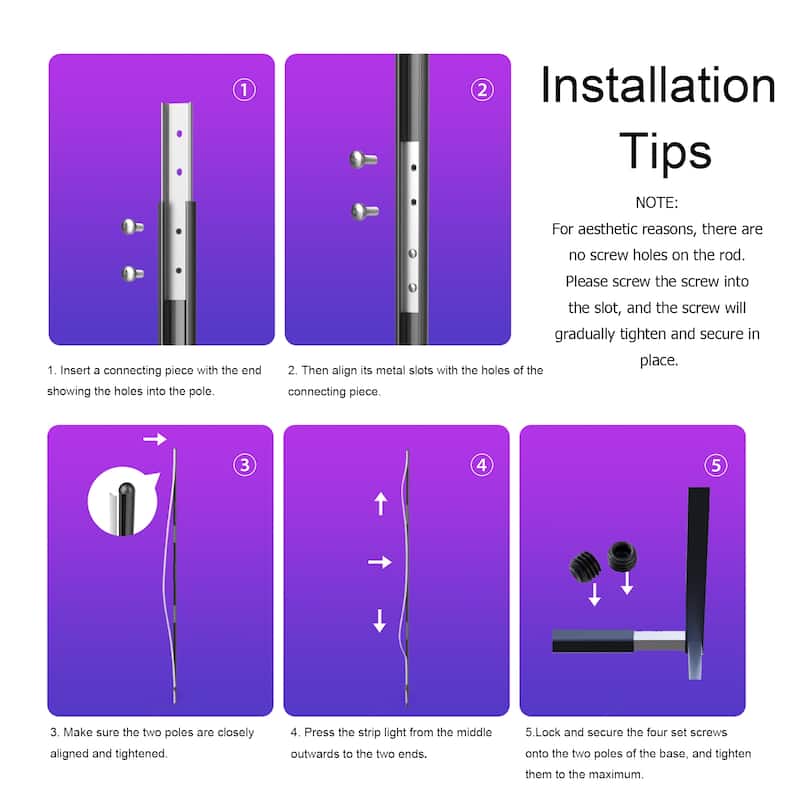 55" RGB Metal Corner Lamp Minimalist LED Floor Lamp