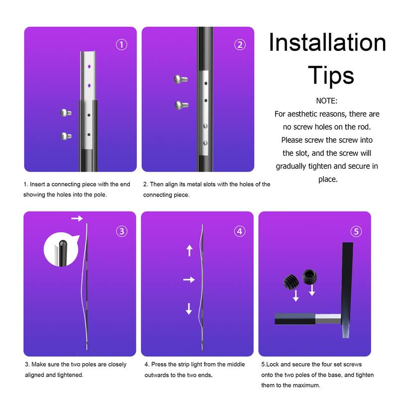 55" RGB Metal Corner Lamp Minimalist LED Floor Lamp