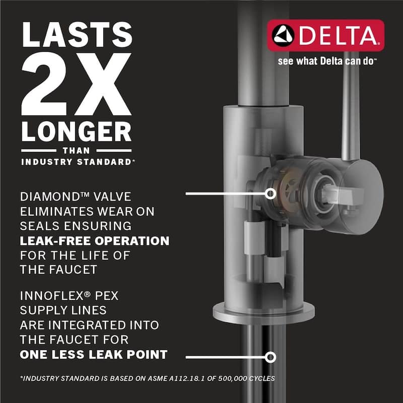 Delta Lenta Pull-Down Kitchen Faucet with On/Off Touch Activation,
