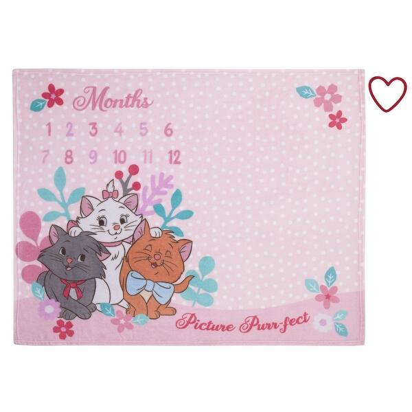 slide 2 of 5, Disney Aristocats Pink Picture Purr-fect Super Soft Photo Op Milestone Baby Blanket