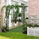 preview thumbnail 1 of 8, Outsunny 82” Decorative Metal Garden Trellis Arch with Durable Steel Tubing & Elegant Scrollwork, Perfect for Weddings Grey