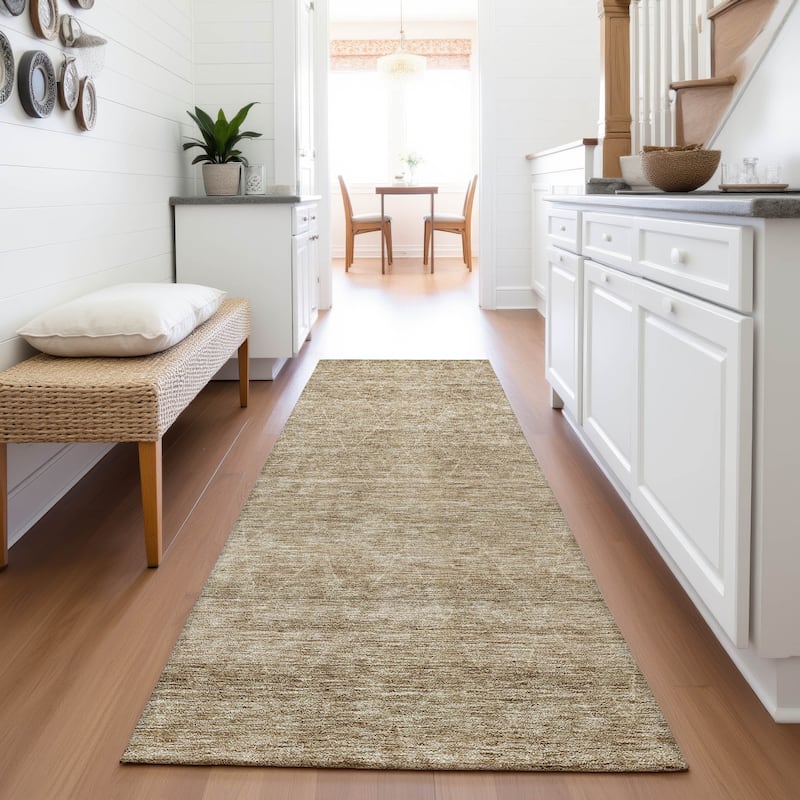 Premium Washable Super Soft Solid Trellis Mayfield Rug - Wheat - 2'3" x 7'6"