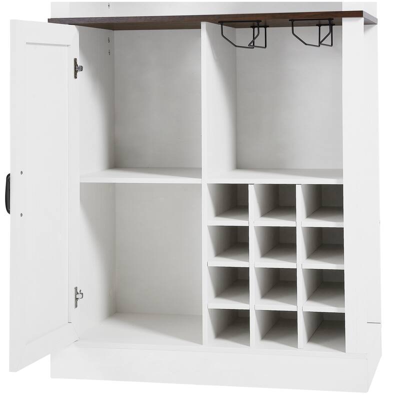 Bar Cabinet with Square Compartments and Shelves