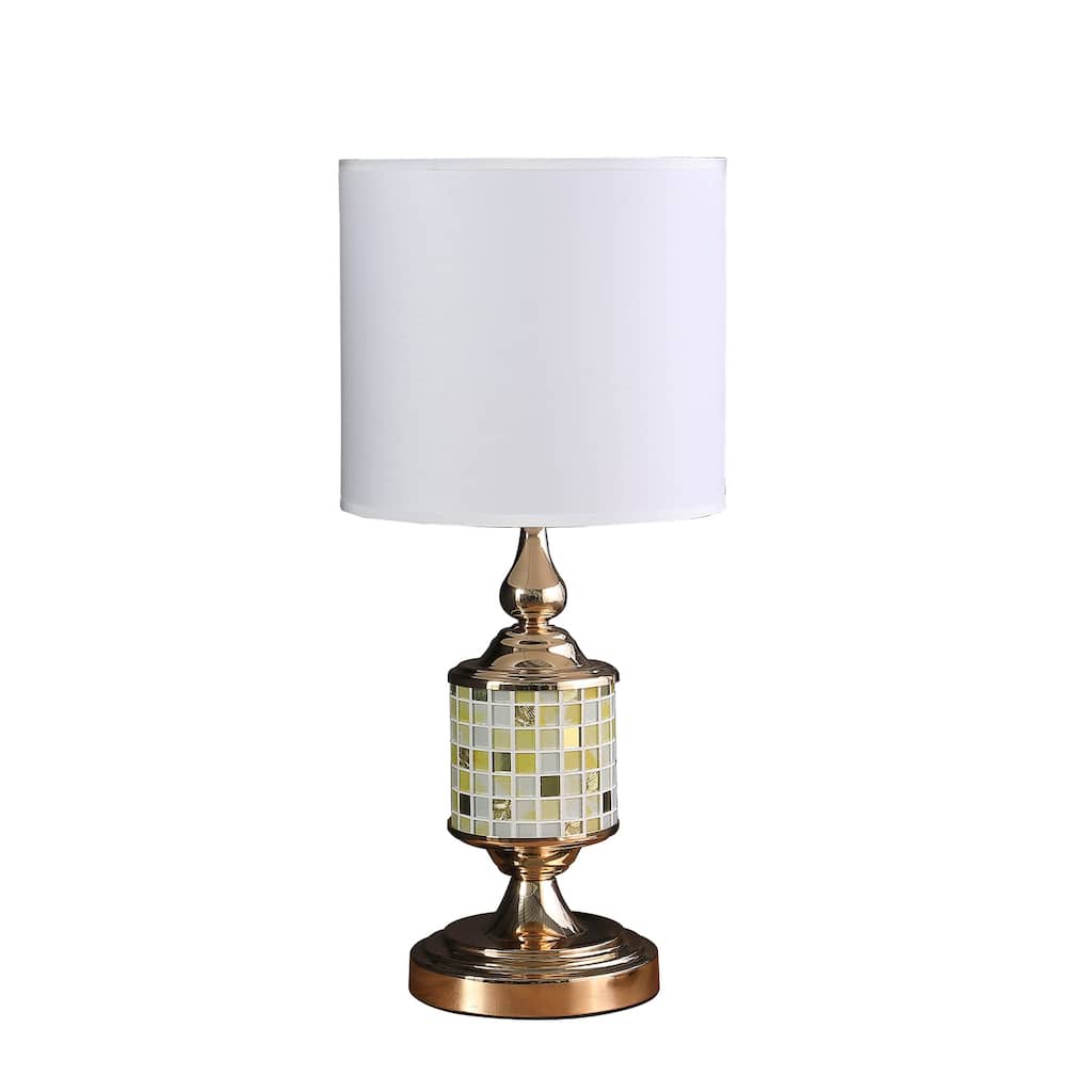 Modern Table Lamp Rose Gold Mosaic Glass Shade Boho Living Room Bedroom Decor