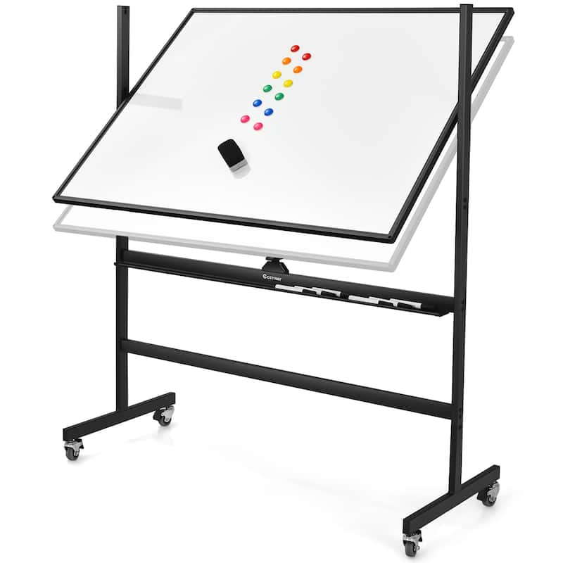 Costway 48''x36'' Mobile Magnetic Double-Sided Reversible Whiteboard - See details