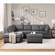 preview thumbnail 5 of 38, L-shape Reversible Sectional Sofa with Storage Ottoman Rivet Ornament