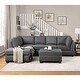 preview thumbnail 1 of 18, Space Saving Reversible Sectional Sofa with Storage Ottoman