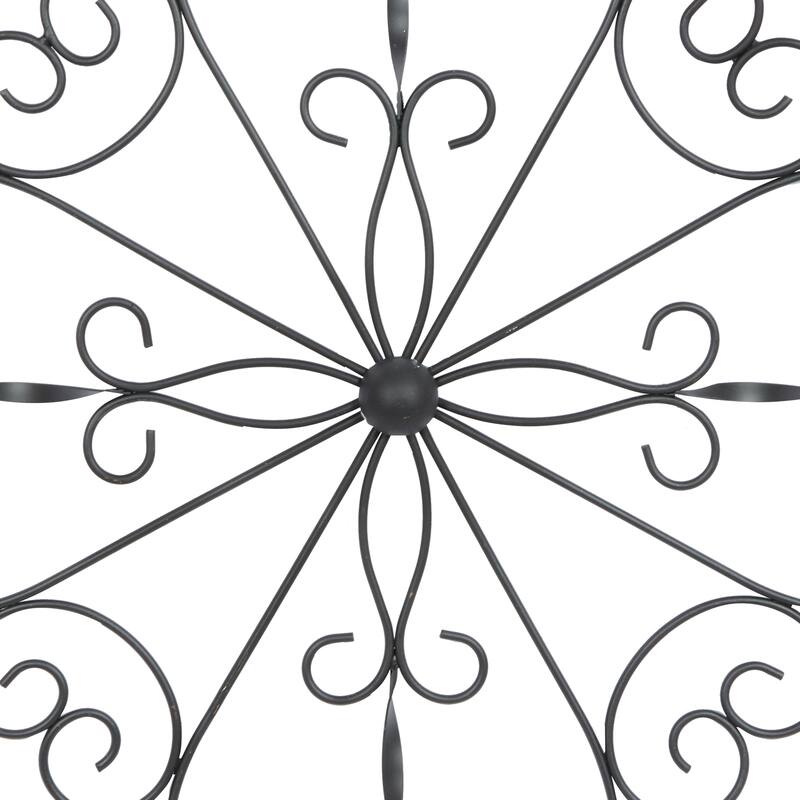 White Wooden Scroll Home Wall Decor with Metal Scroll Work