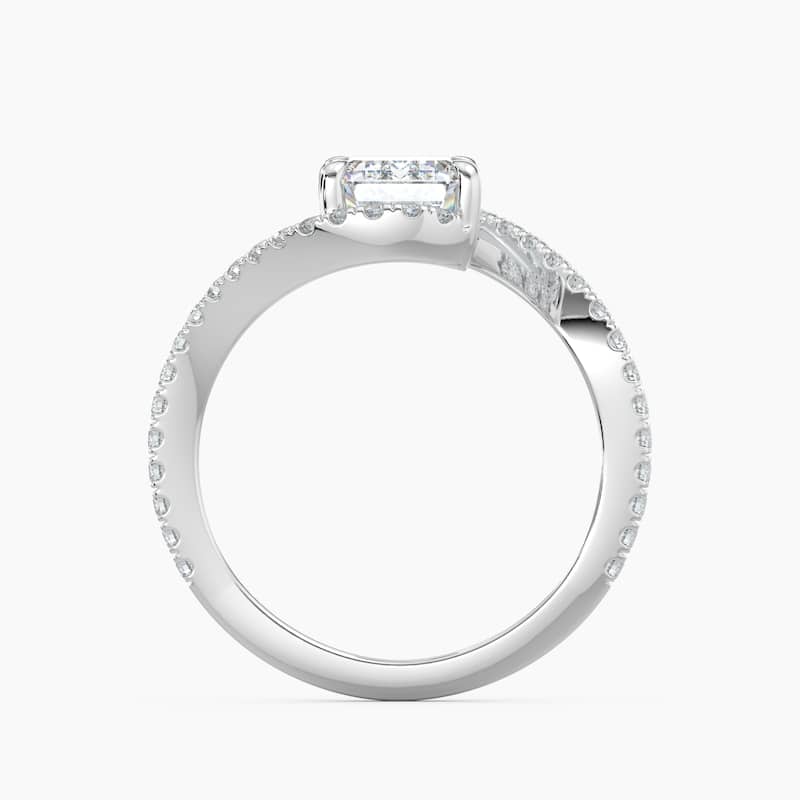 Auriya 14k Gold Emerald-cut Lab Grown Diamond Bypass Engagement Ring 1.00 to 5.00 ct. tw. (F-G, VS)