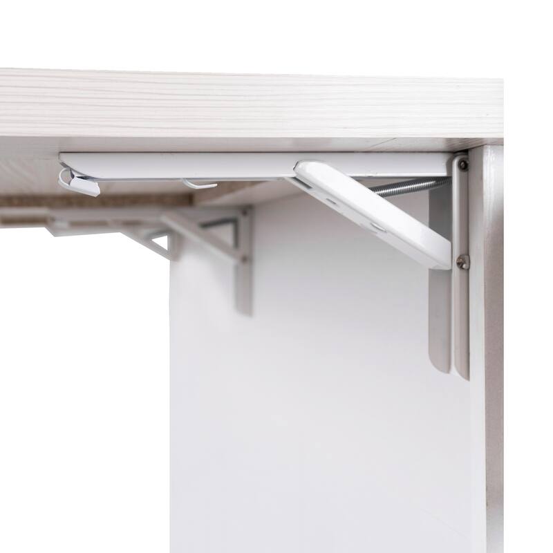 51.06'' Particle Board Kitchen Island with Drop Leaf, RollingWheels, Spice Rack, Towel Rack and Drawers