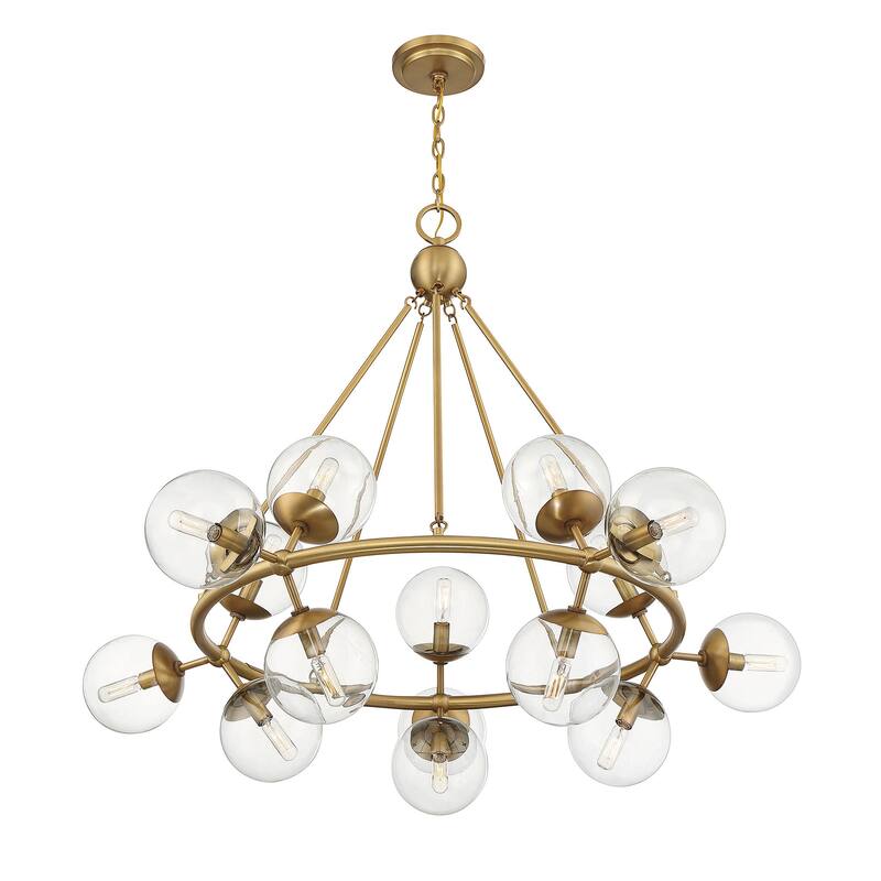 Orion 15-Light Chandelier in Warm Brass