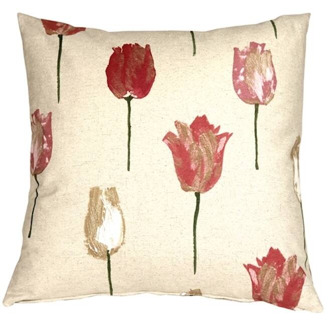 Albany Tulips 22x22 Throw Pillow with Polyfill Insert, Pink