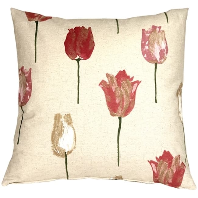 Albany Tulips 22x22 Throw Pillow with Polyfill Insert, Pink