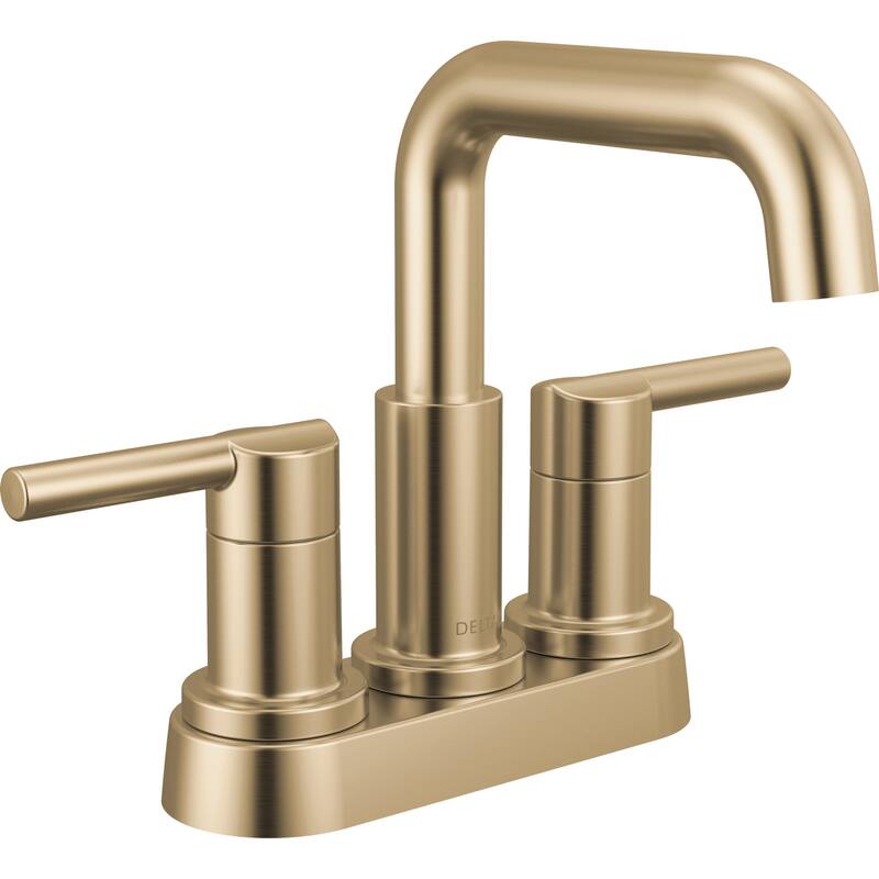 Delta 25849LF Nicoli 1.2 GPM Centerset Bathroom Faucet with Push - Champagne Bronze