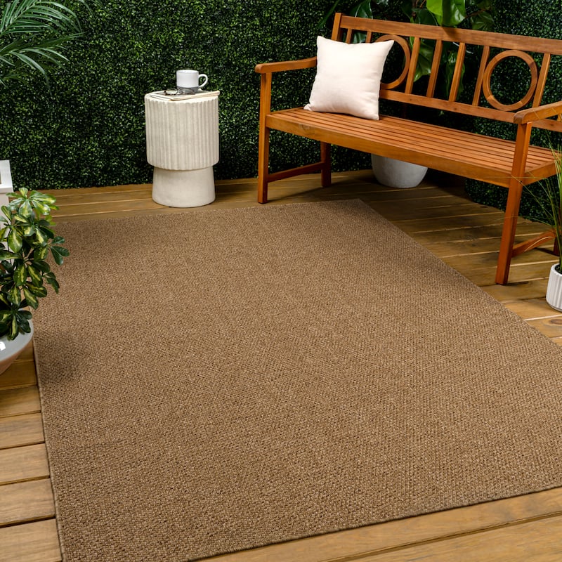 Solana Easy Jute Rustic Solid Color Indoor/Outdoor Area Rug