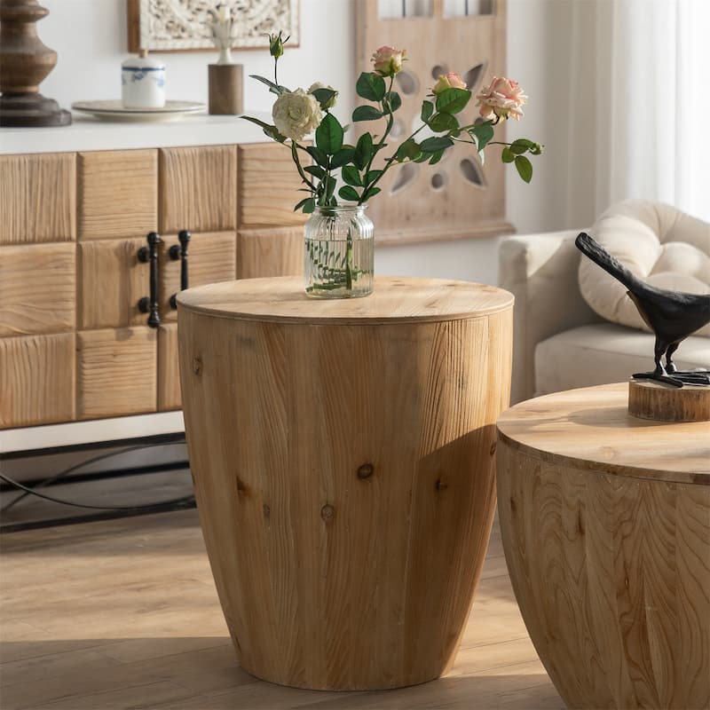 Vintage Style Bucket Shaped Coffee Table Set (Set of 2)
