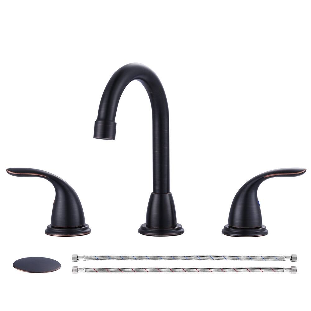 WOWOW 8 in. Widespread Double Handle Bathroom Faucet