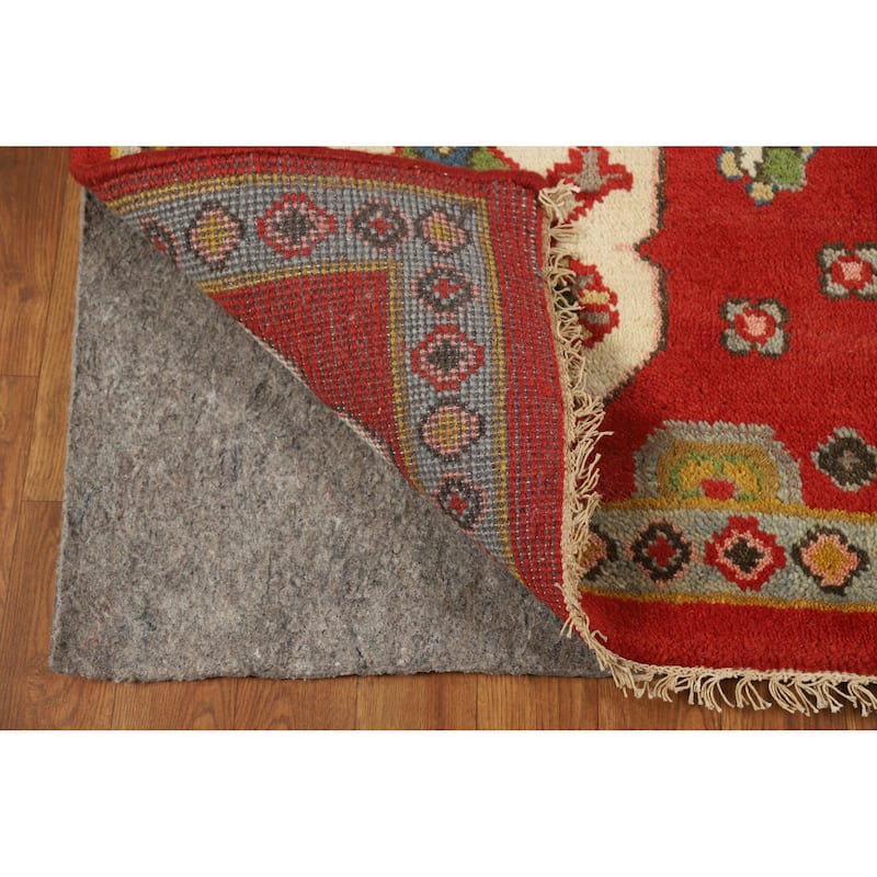 Red Geometric Heriz Serapi Indian Area Rug Handmade Wool Carpet - 7'10" x 10'0"