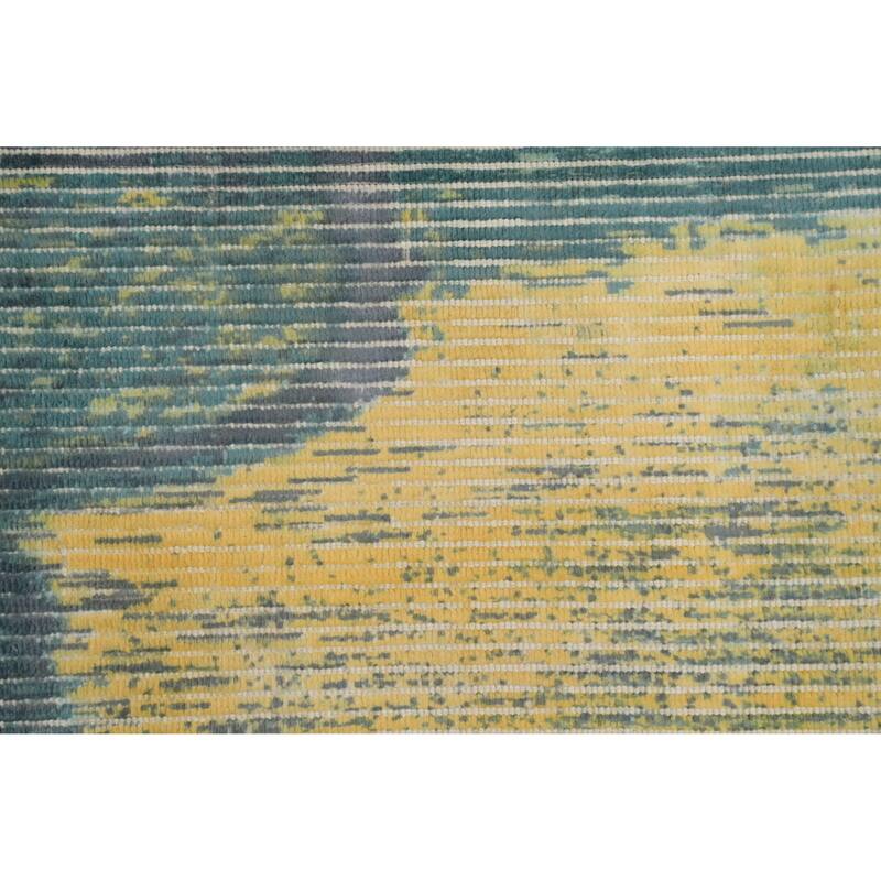 Hand Knotted Oriental Viscose Silk Carpet Modern Pictorial Multi-Colored Abstract Area Rug - 4' 0'' X 2' 0''