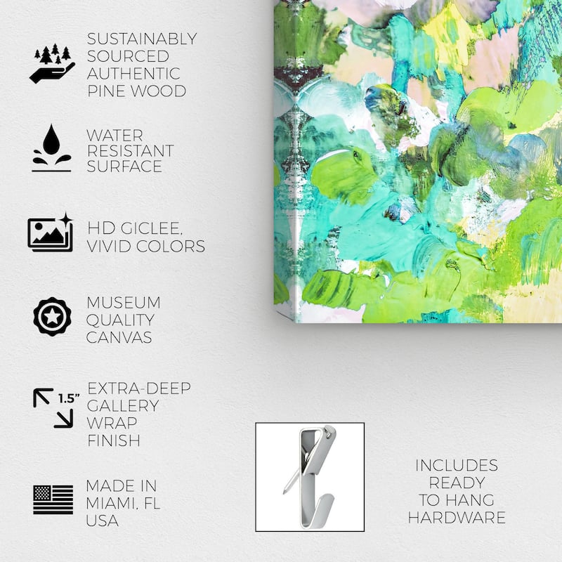 Wynwood Studio Canvas Abstract Endless Summer Garden Green and Cyan Modern & Contemporary Wall Art Canvas Print