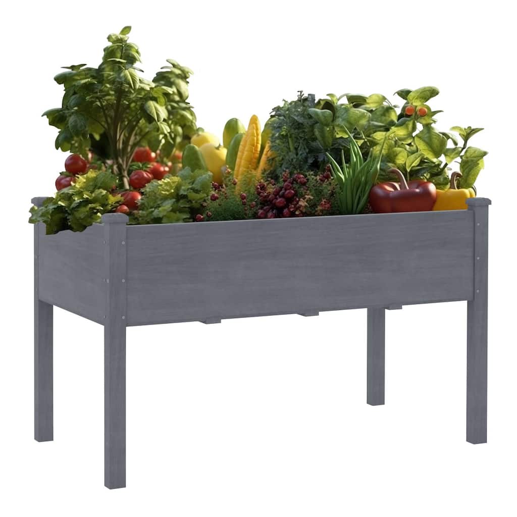 VEIKOUS Wood Raised Garden Bed Elevated Planter Box with Drainage Holes