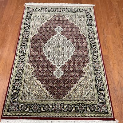 HERAT ORIENTAL Handmade Tabriz Fish Wool & Silk Rug - 3'11" x 6'