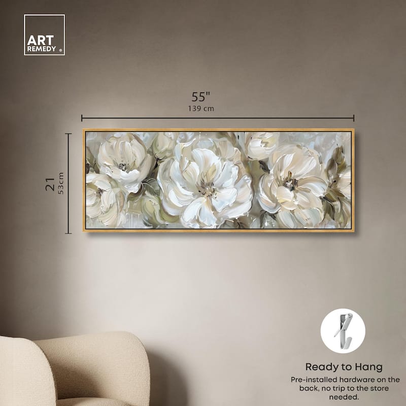 Floral in Sage Panoramic Canvas by Art Remedy