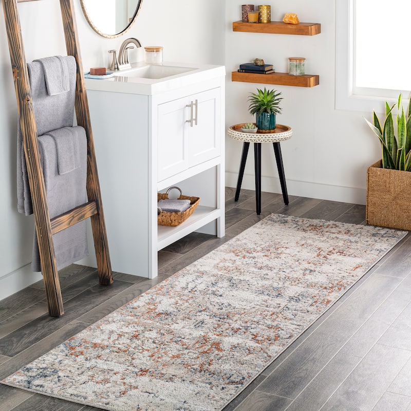 Livabliss Behnam Vintage Medallion Area Rug - Cream/Orange - 2'6" x 8' Runner