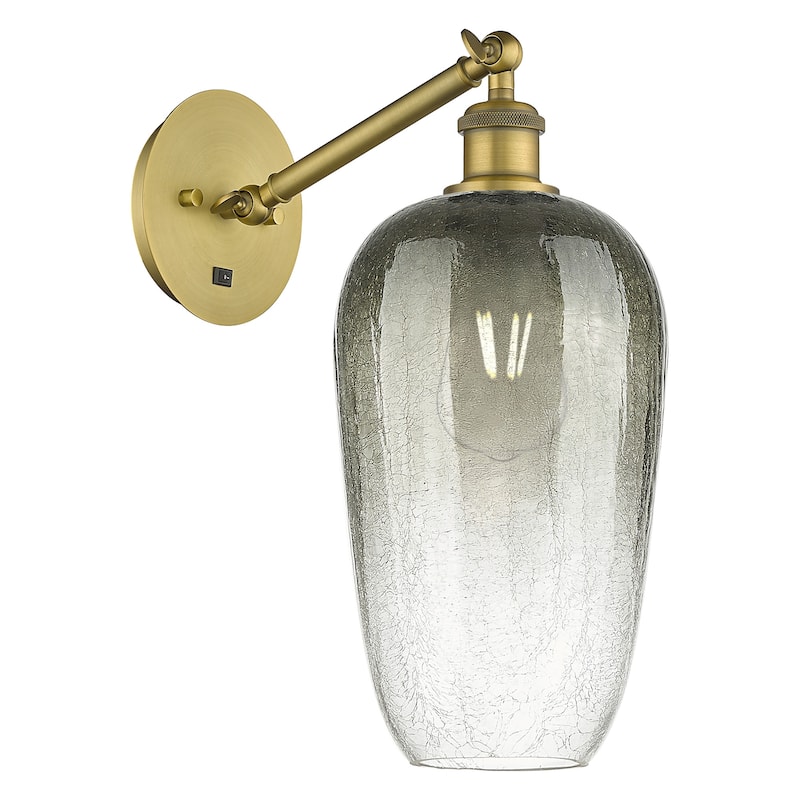 Innovations Lighting 317-1W-15-7 Brookhaven Flute Sconce Brookhaven - Brushed Brass / Slate