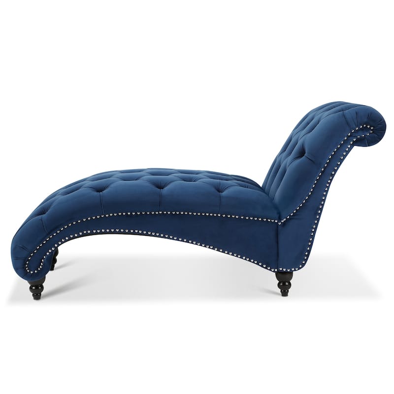 Armless Chaise Lounges with Buttons and Nailhead Trim