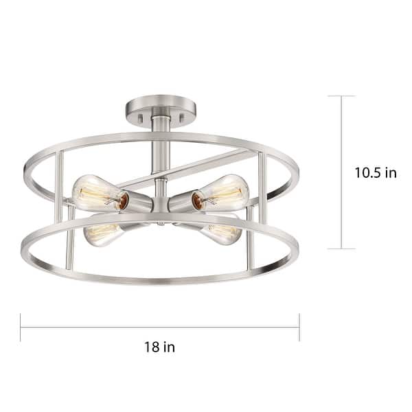 New Harbor Brushed Nickel 4-Light Semi-Flush Mount