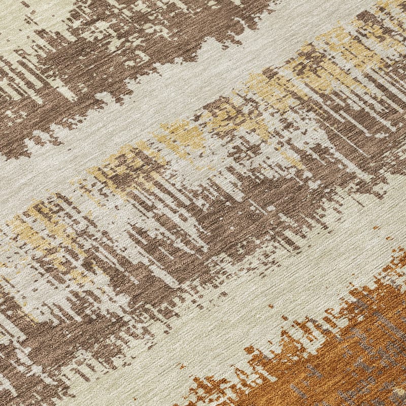 Machine Washable Indoor/ Outdoor Abstract Ombre Chantille Rug