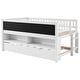 preview thumbnail 6 of 10, Twin Size Wood Low Loft Bed with Storage Shelves, Blackboard and Trundle