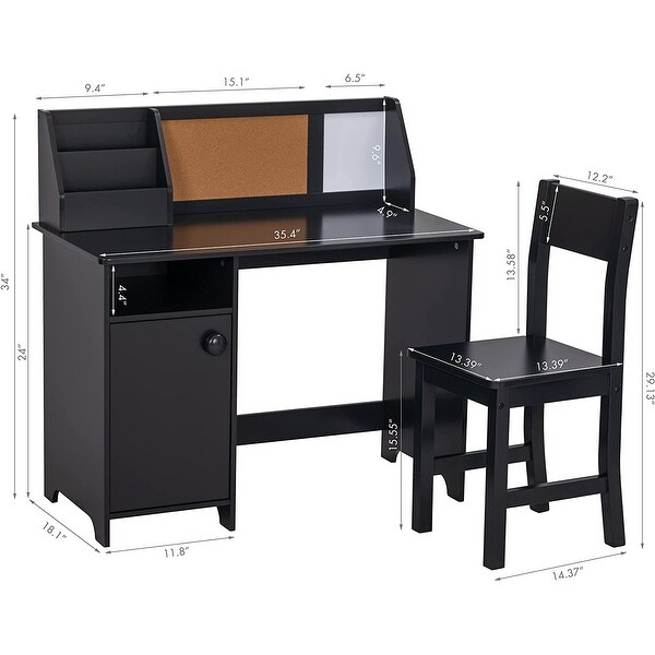 UTEX Kids Study Desk with Chair, Wooden Children School Study