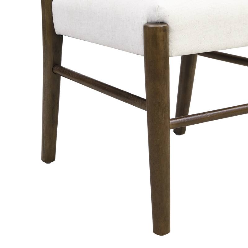 Fescue Fabric and Rubberwood Upholstered Dining Chairs (Set of 2) by Christopher Knight Home