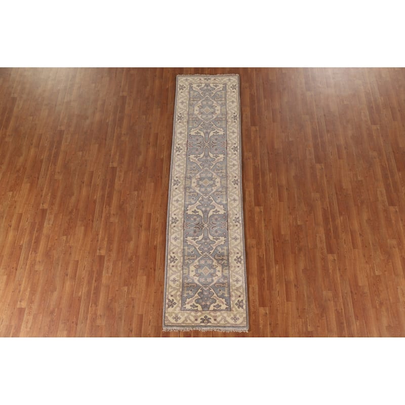 Grey Oushak Oriental Runner Rug Handmade Wool Carpet - 2'6"x 9'8"
