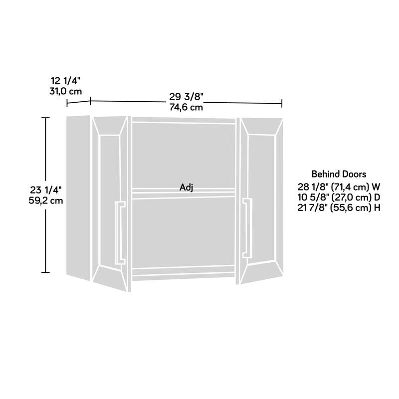 Engineered Wood Contemporary Wall Cabinet, Brown - 29.37" W × 12.21" D × 23.31" H